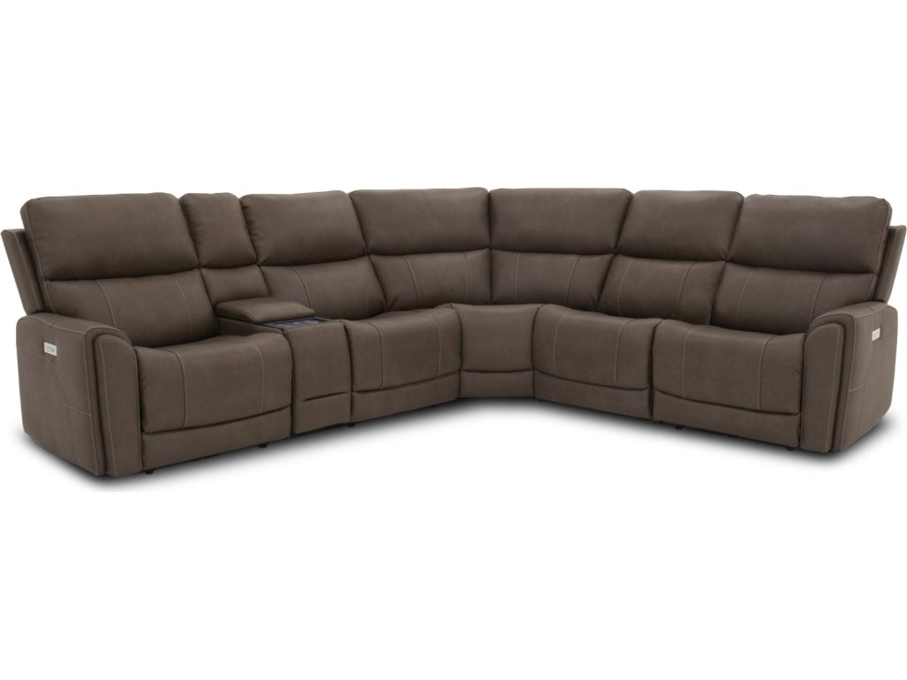 Carter Fabric Power Reclining Sectional with Power Headrests & Lumbar