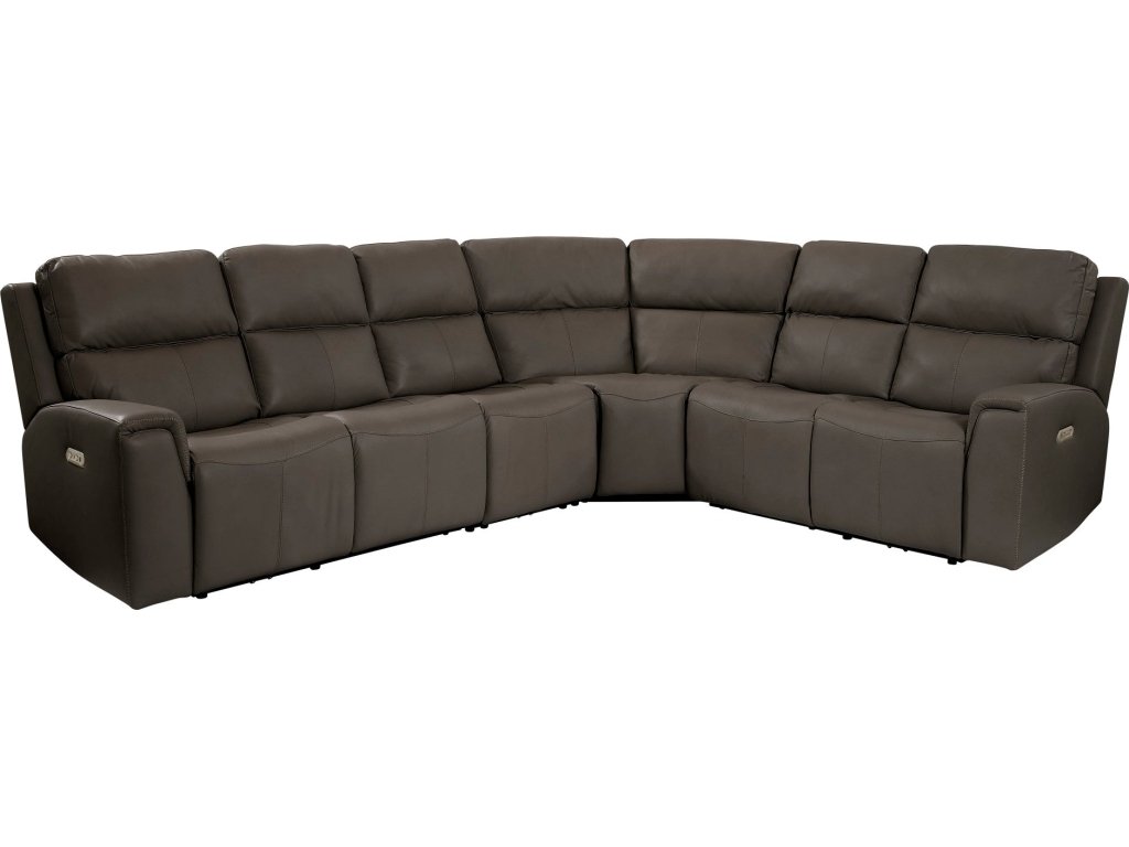 Jarvis Leather Power Reclining Sectional with Power Headrest
