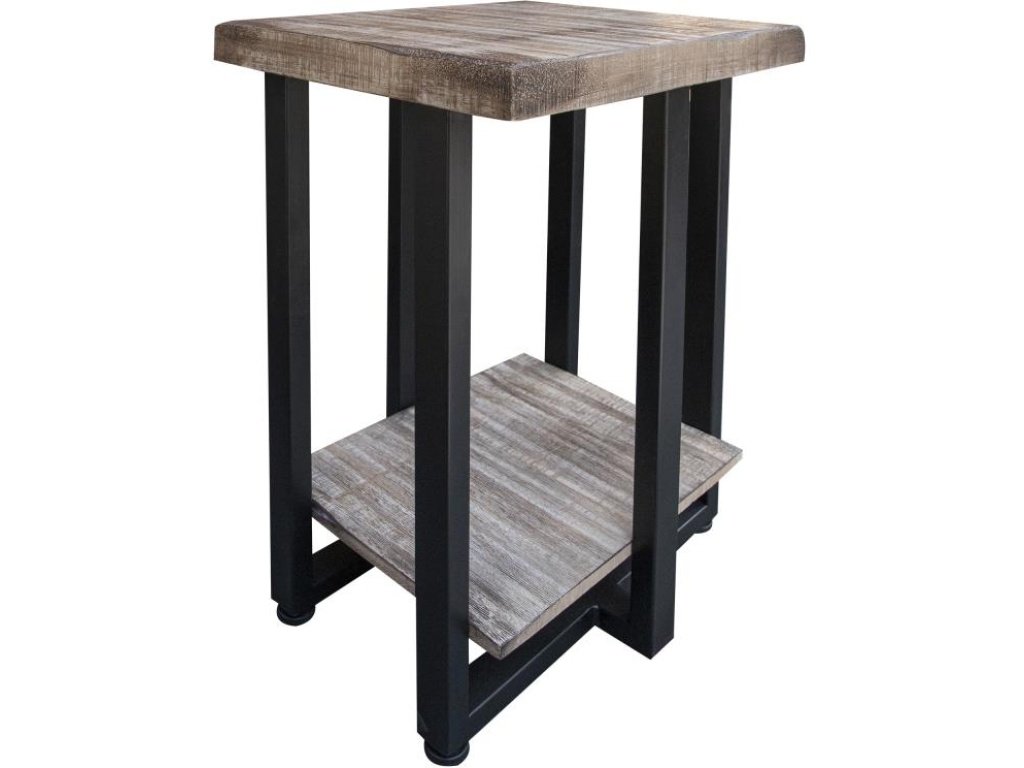 Iron Base Chairside Table