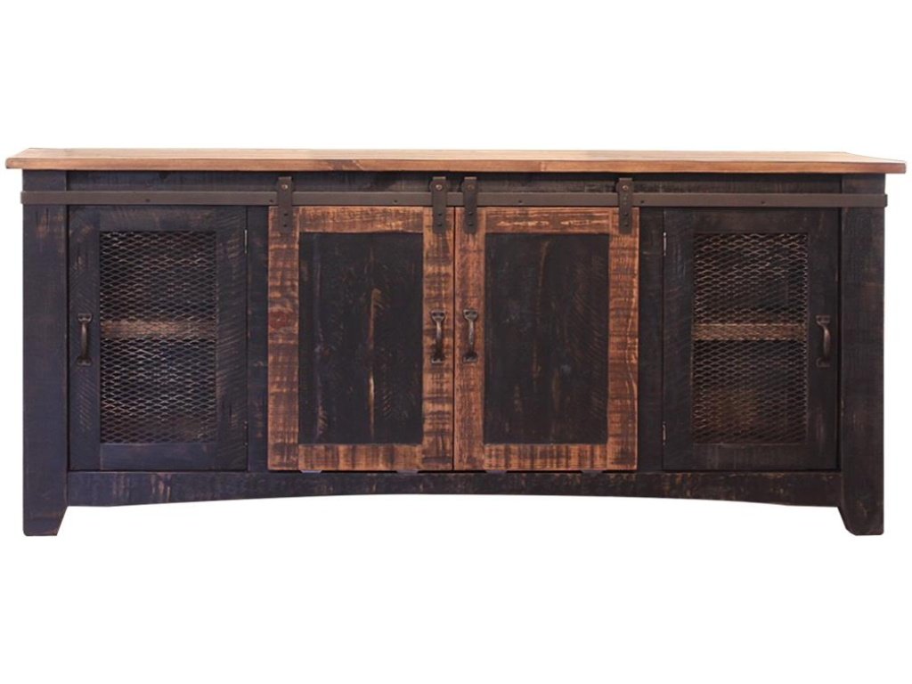 2 Sliding Doors, 2 Mesh Doors 70" TV Stand