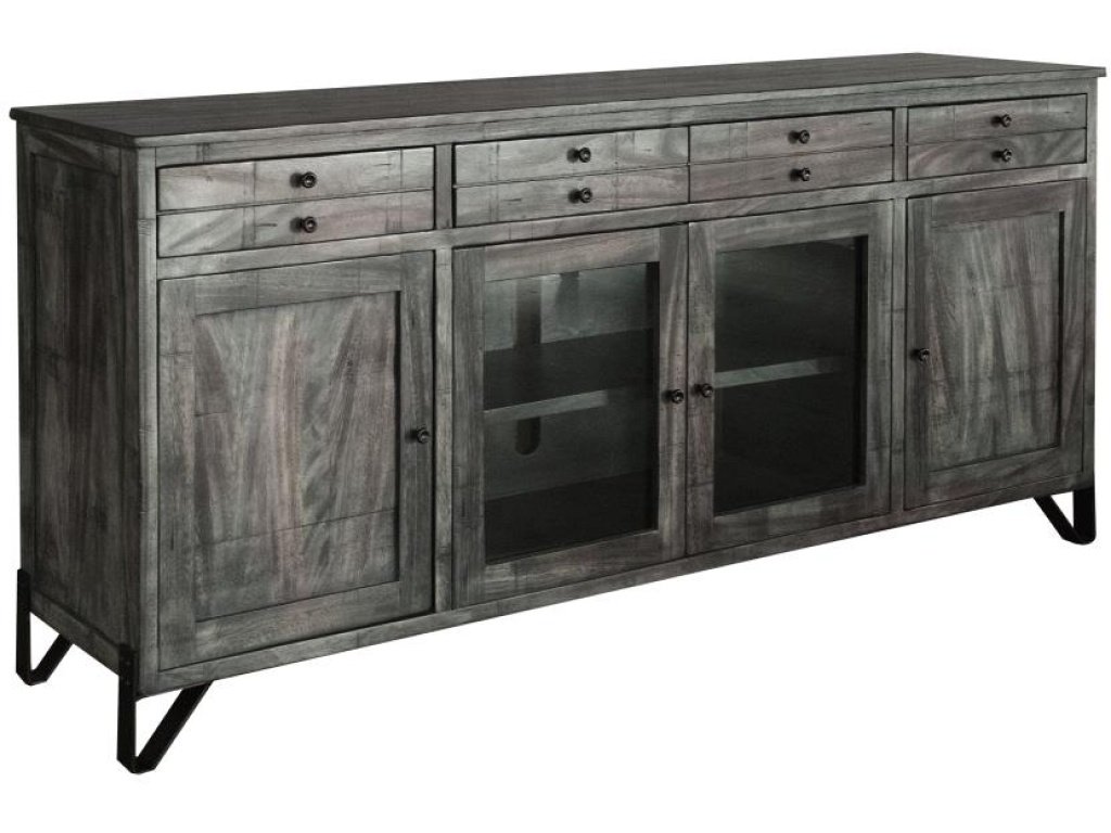 4 Drawer 2 Door 2 Glass Door 80" TV Stand