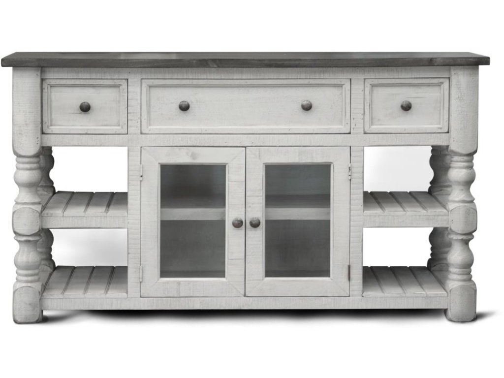 3 Drawer 2 Glass Door 60" TV Stand