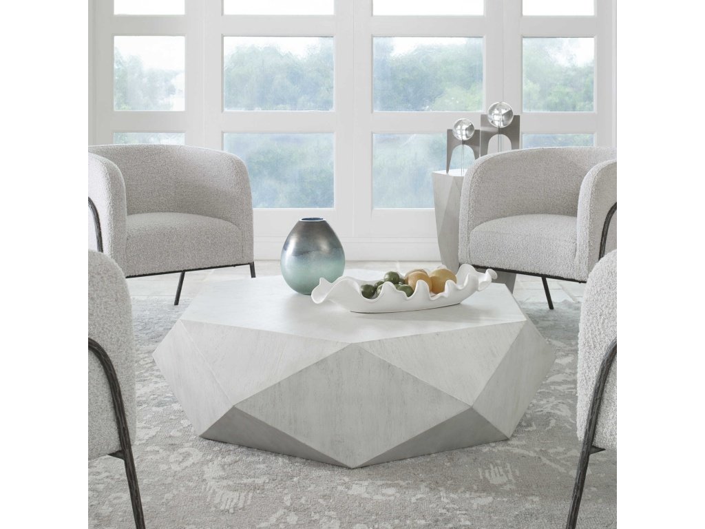 Uttermost Volker Coffee Table, White Furniture Living Room Tables