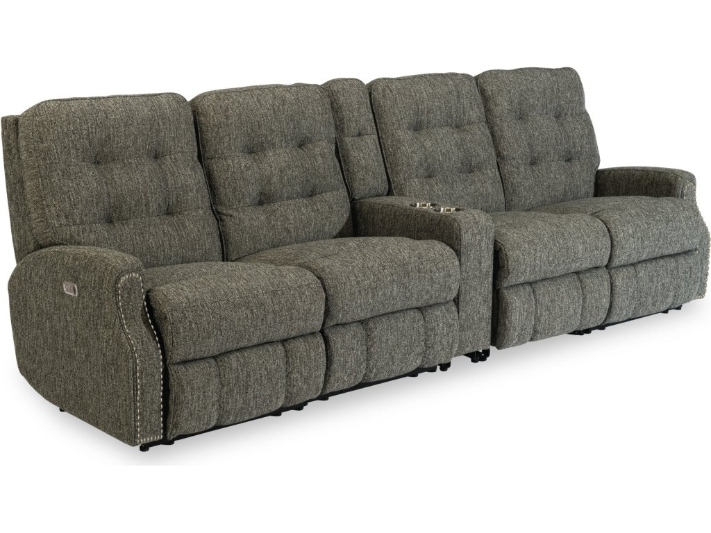 Devon Fabric Power Reclining Sectional with Power Headrests