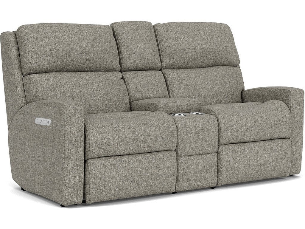 Catalina Fabric Power Reclining Loveseat with Console & Power Headrests