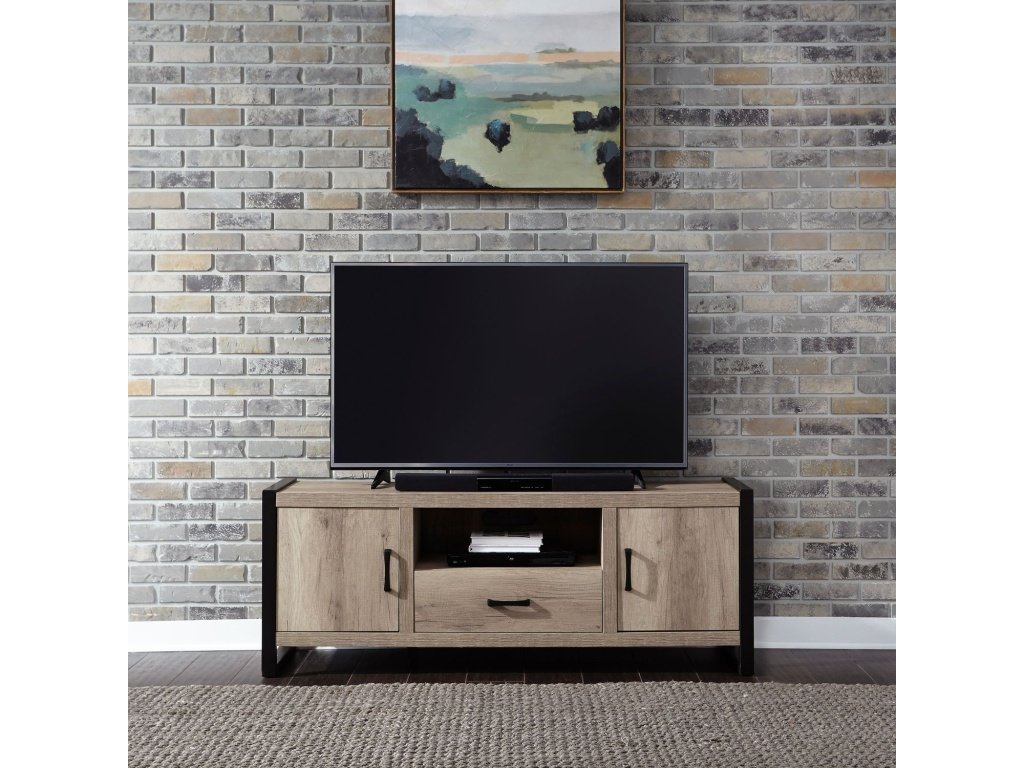 64 Inch TV Console w/ Faux Metal