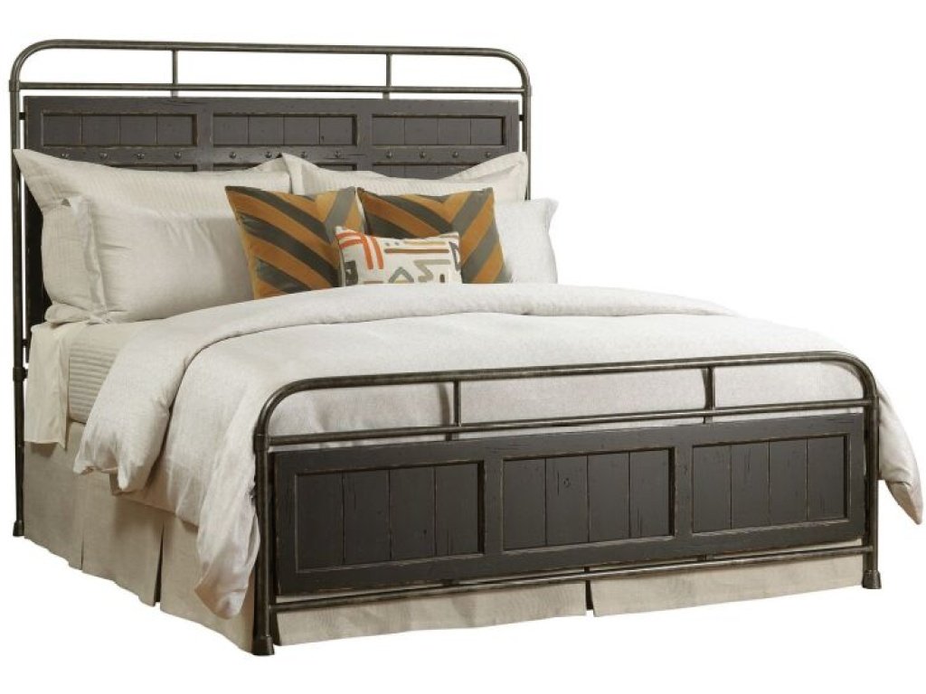 Folsom Queen Metal Bed - Complete - Anvil Finish