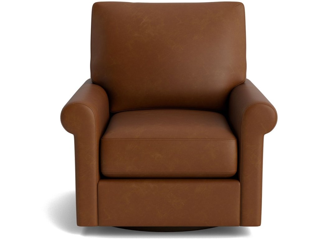 True Custom™ Leather Roll Arm Swivel Chair