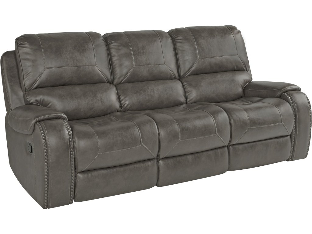 PRI Traditional Sofa Recliner with Drop Down Table in Oxford Steel