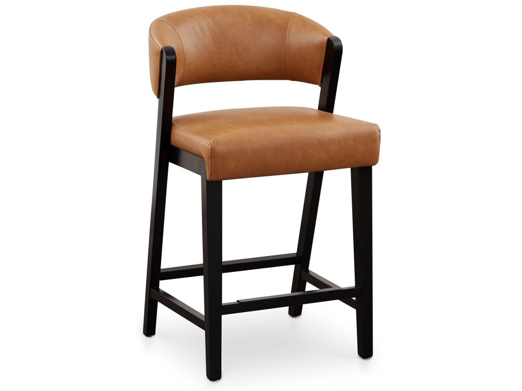 Asher Upholstered Faux Leather Counter Stool