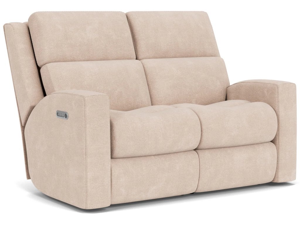 Score Fabric Power Reclining Loveseat with Power Headrests & Lumbar