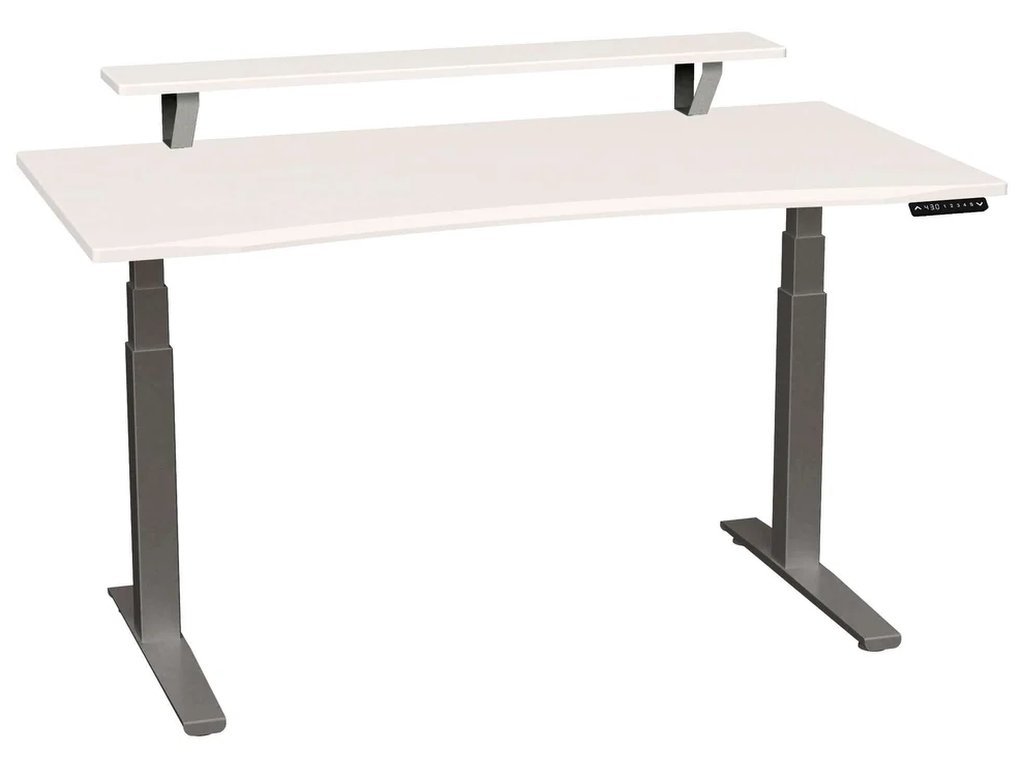 Smartmoves 60 In. Desk W/ Elevated Shelf And Adjustable Height Base