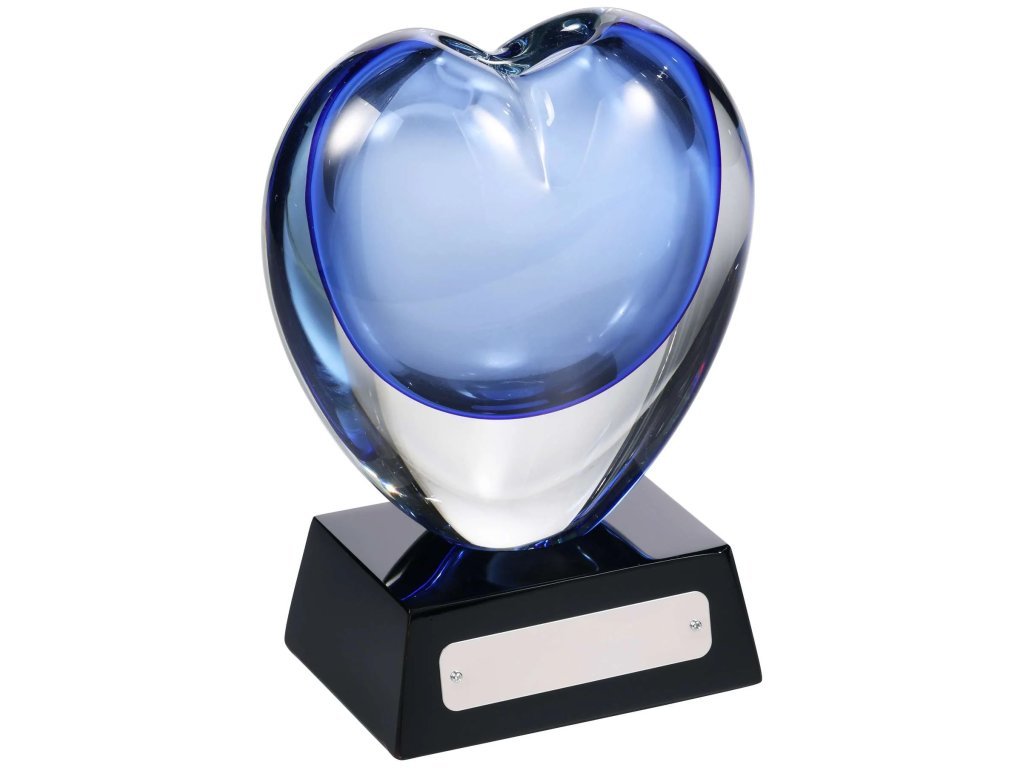 Blue Heart Bud Vase With Base