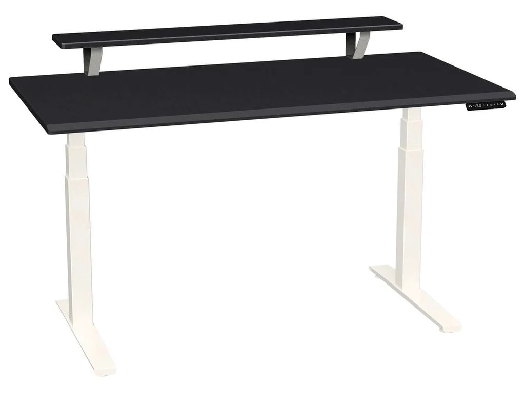 Smartmoves 60 In. Desk W/ Elevated Shelf And Adjustable Height Base