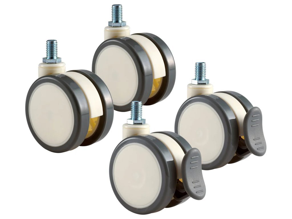 White Mobile Casters