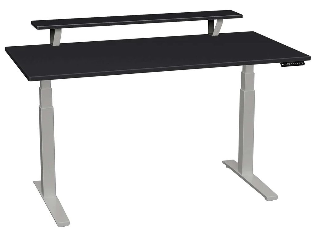 Smartmoves 60 In. Desk W/ Elevated Shelf And Adjustable Height Base