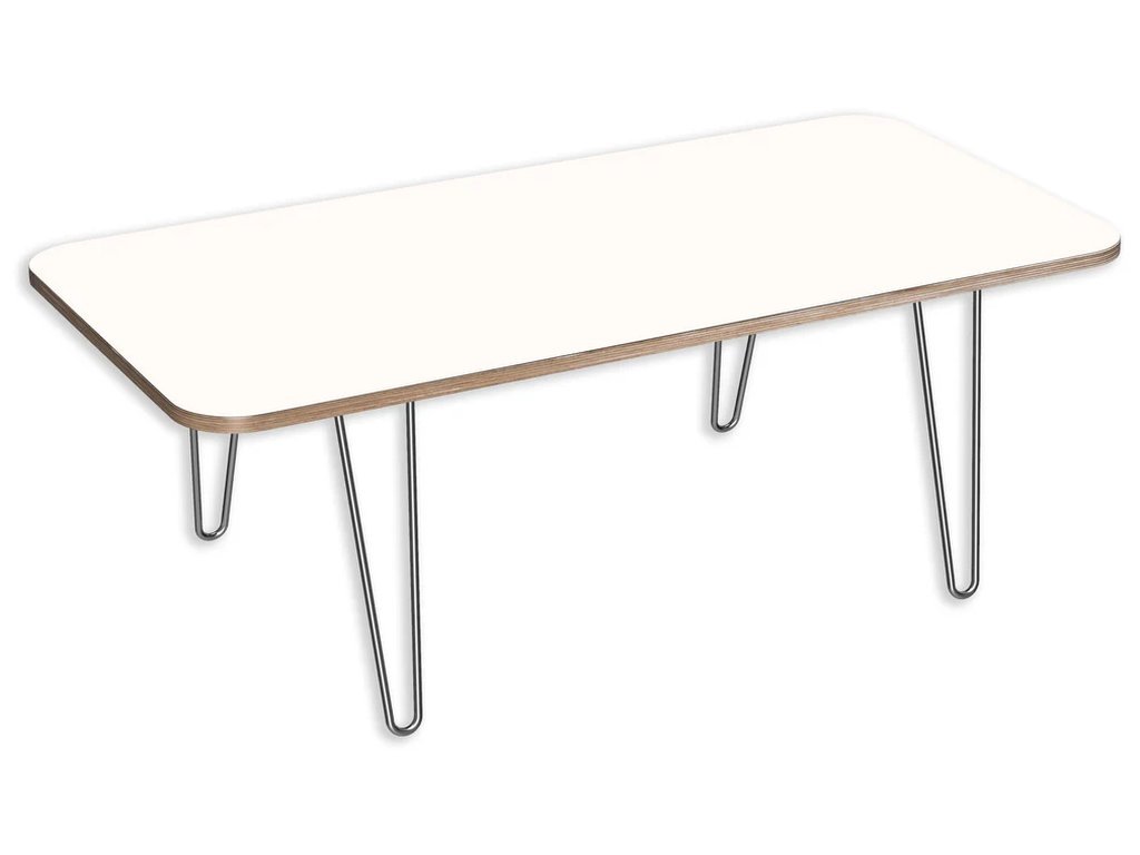 Designerply Radiused Coffee Table: Designer White