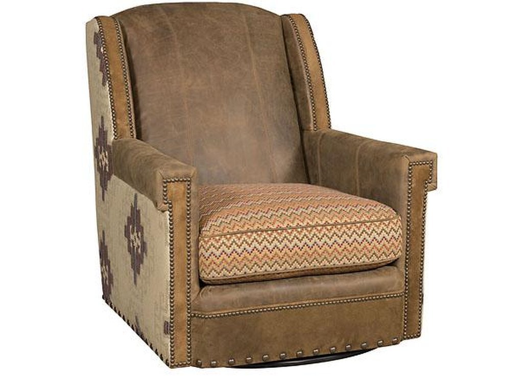 Mustang Leather/Fabric Swivel Chair
