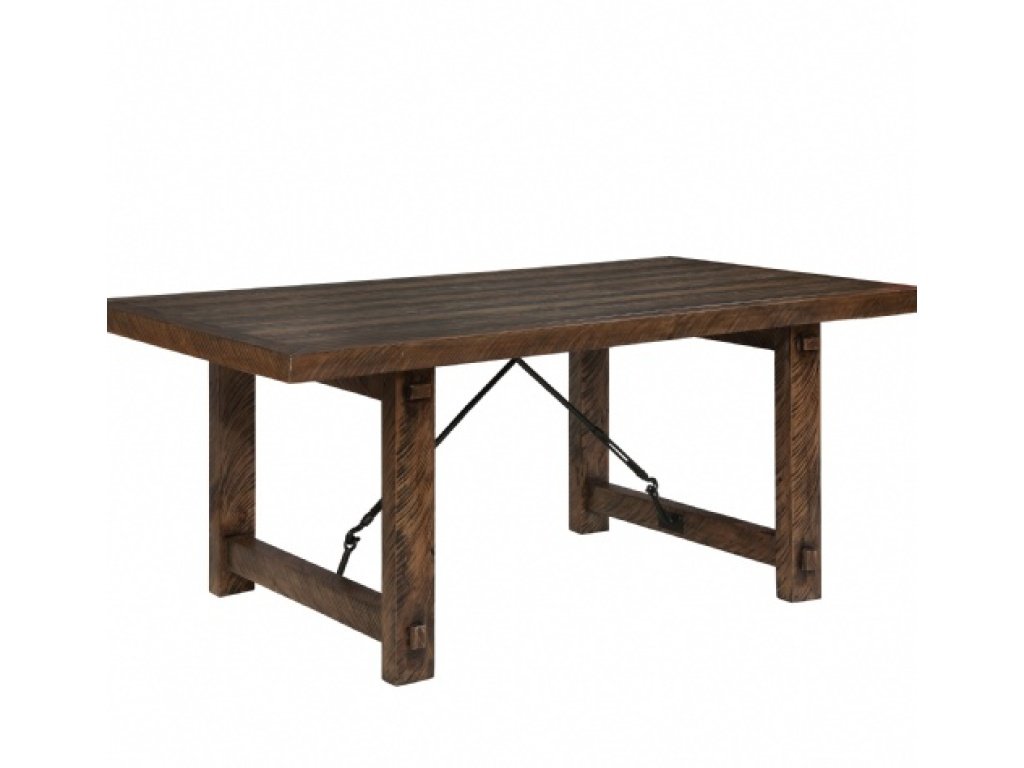 Rustic Lodge Fixed Top Dining Leg Table