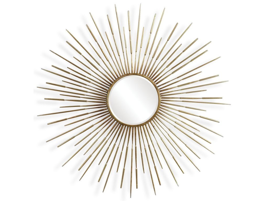 Golden Rays Round Mirror