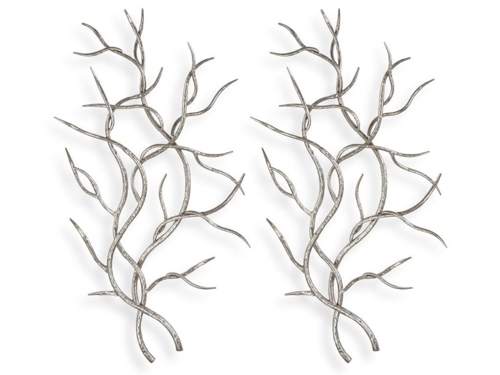 Silver Branches Metal Wall Decor, S/2