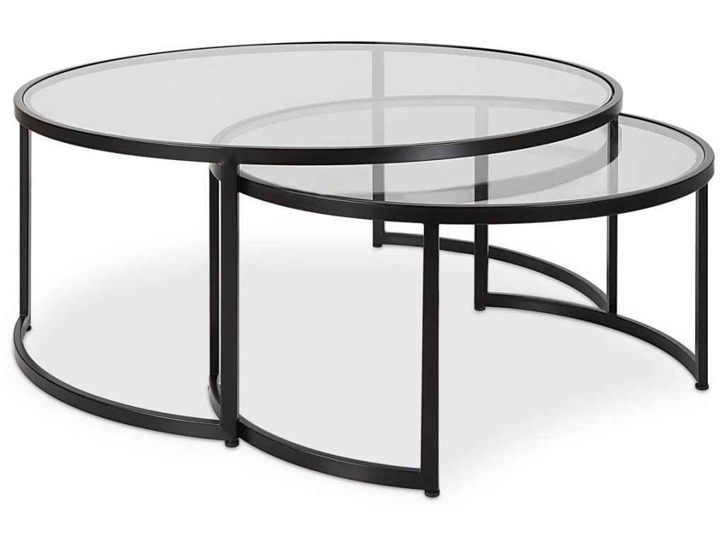 Rhea Nesting Coffee Tables, Black, S/2