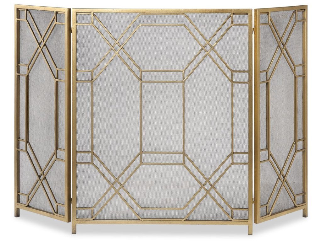 Rosen Fireplace Screen, Gold