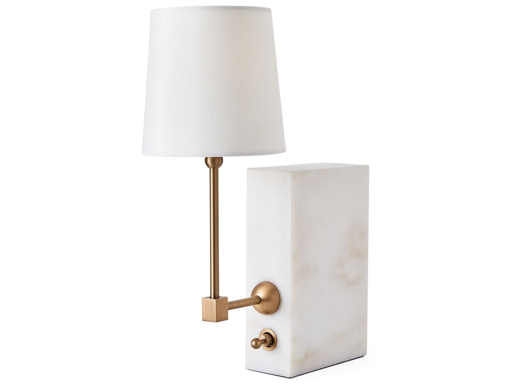 On A Shelf Mini Lamp - White Marble/Brass