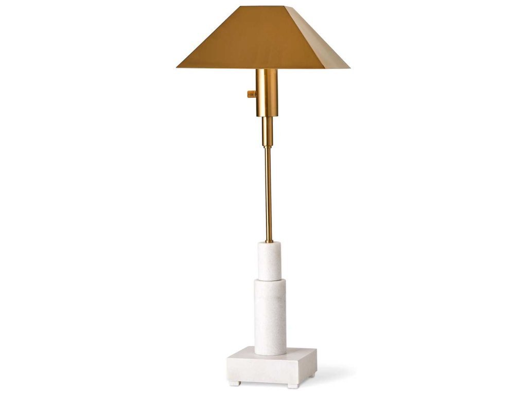 Telescope Buffet Lamp - White Marble/Brass