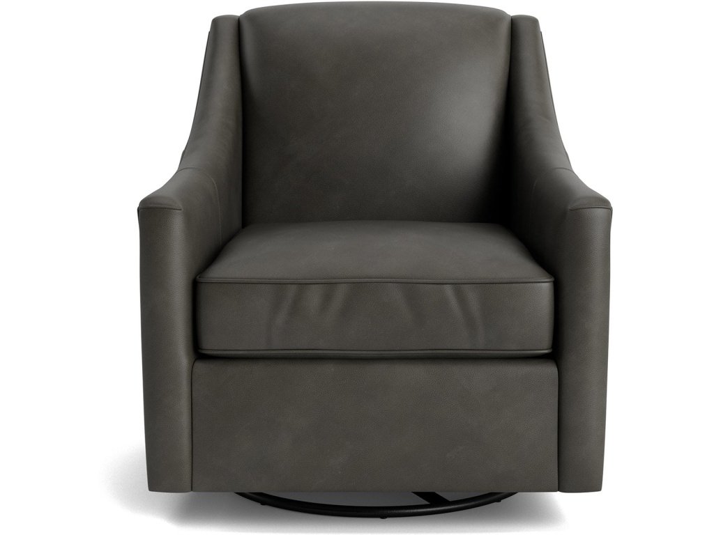 Corinna Leather Slope Arm Swivel Glider Chair