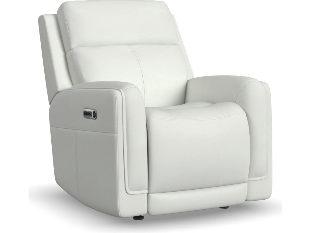 Alister Porcelain Leather Power Gliding Recliner with Power Headrest and Lumbar