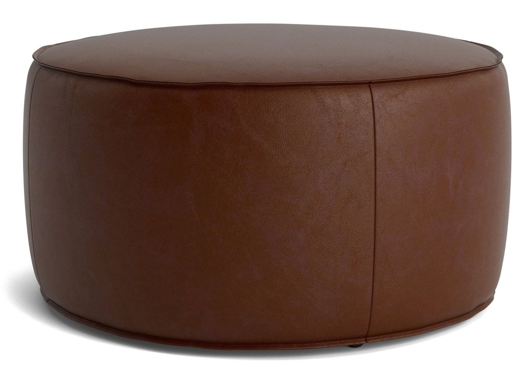Rhonda Round Leather Ottoman