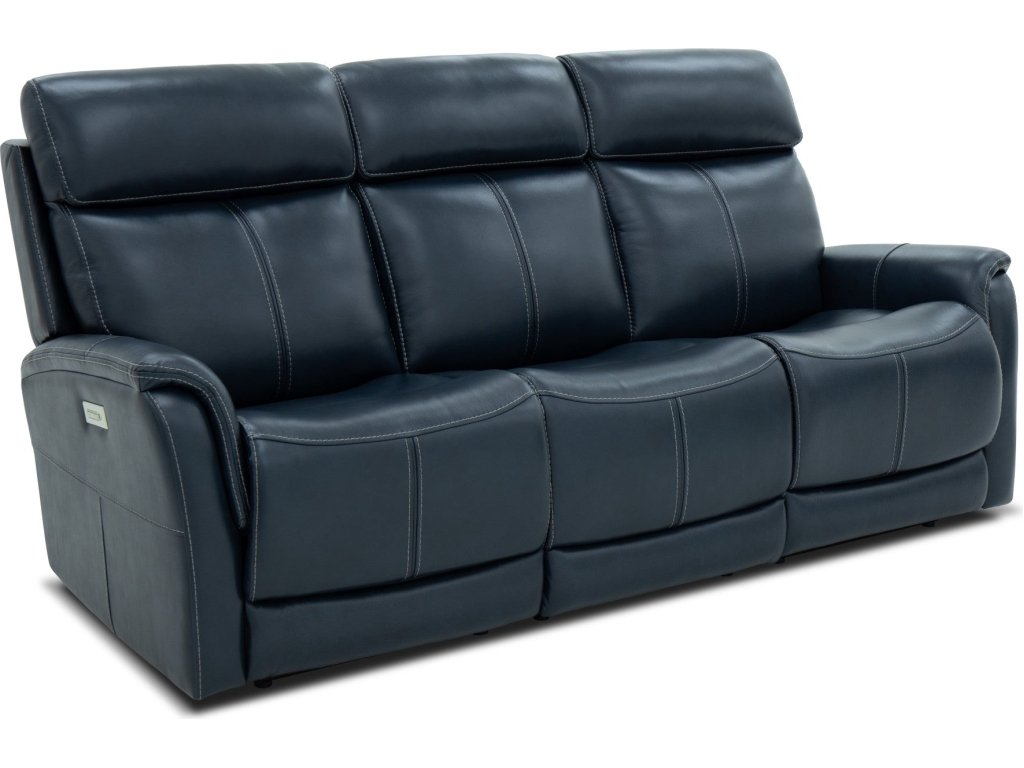 View Leather Power Reclining Sofa with Console, Power Headests & Lumbar