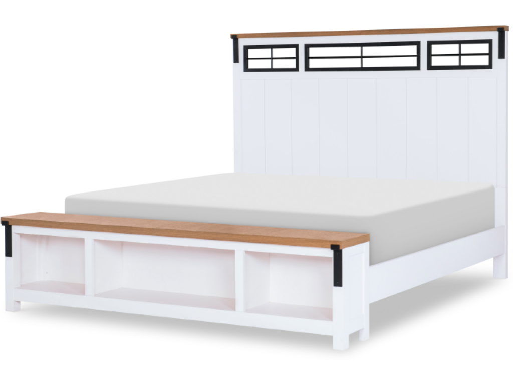Panel Bed w/ Footboard Storage, Queen