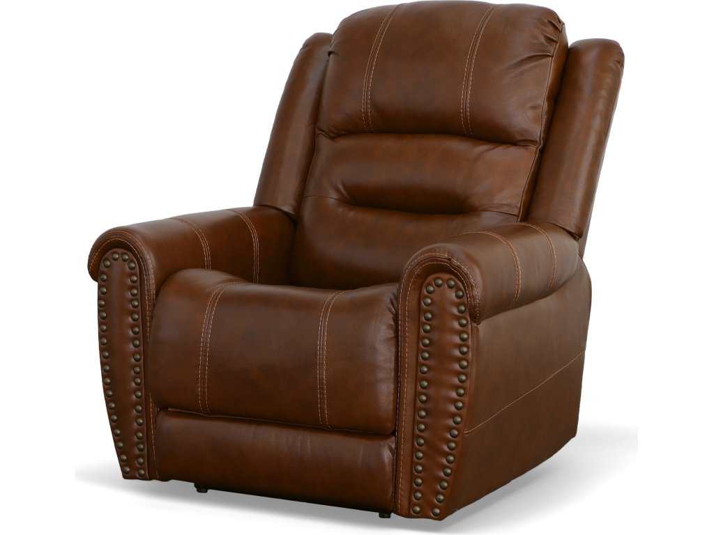 Oscar Grizzly Leather Power Recliner with Power Headrest