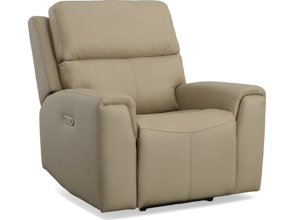 Jarvis Parchment Leather Power Recliner with Power Headrest