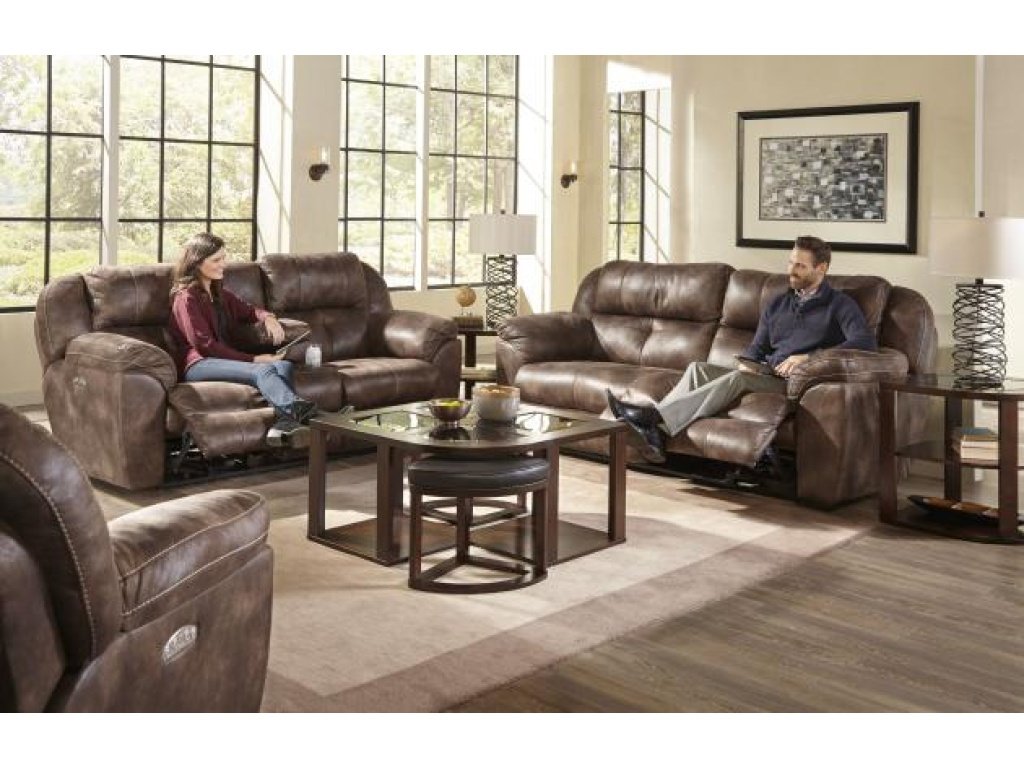 Power Headrest Power Lay Flat Reclining Console Loveseat