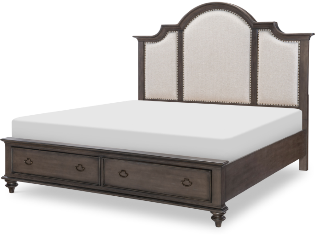 Upholstered Panel Bed w. Storage FB - King