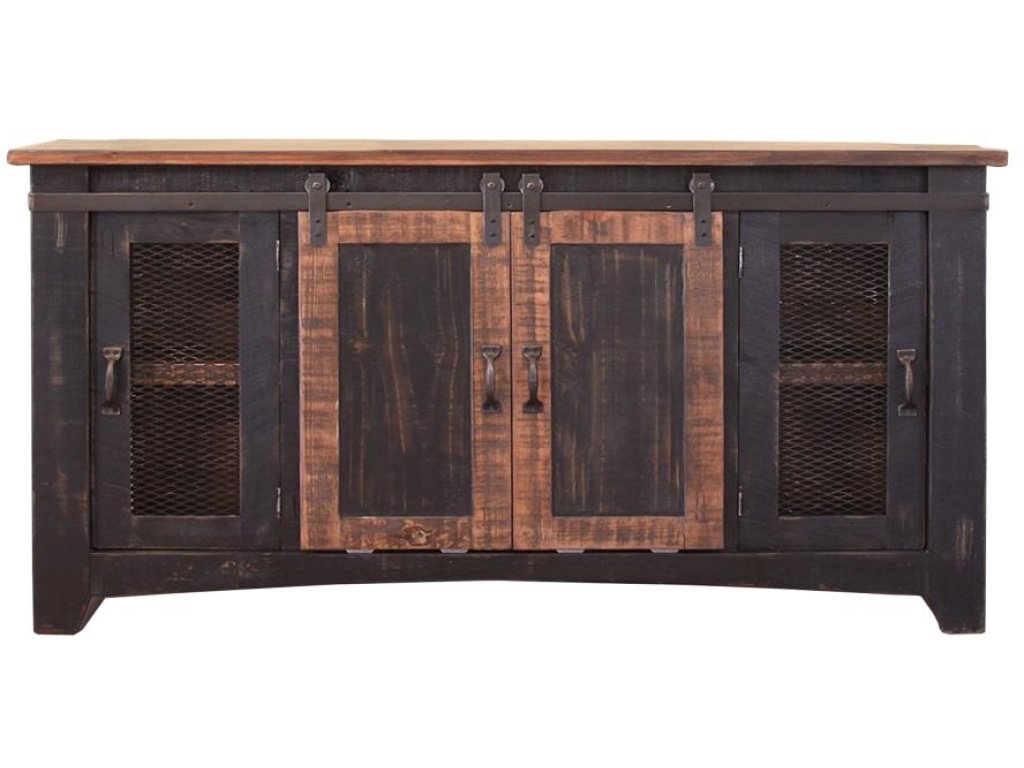 2 Sliding Doors, 2 Mesh Doors 60" TV Stand