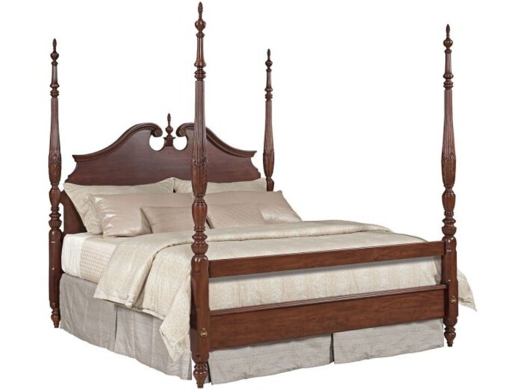 Rice Carved King Bed - Complete
