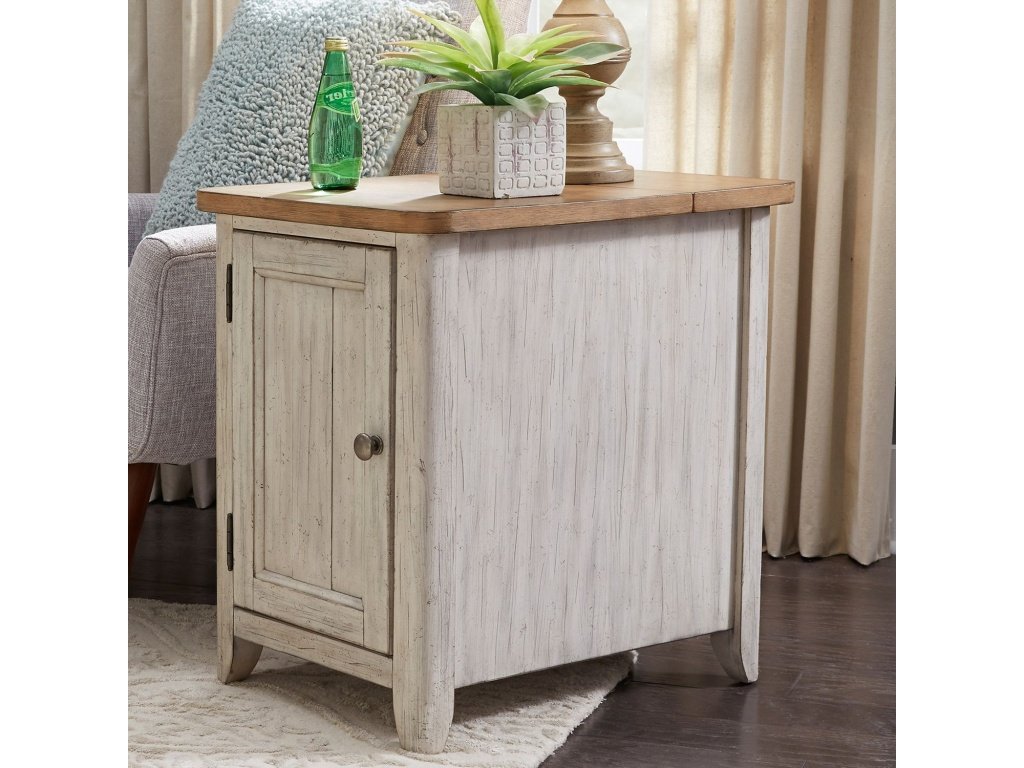 Door Chair Side Table w/ Charging Station