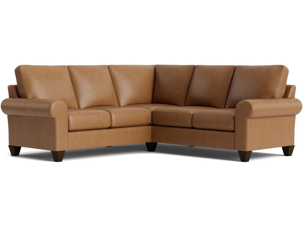 True Custom™ Leather Large Roll Arm L-Shaped Sectional