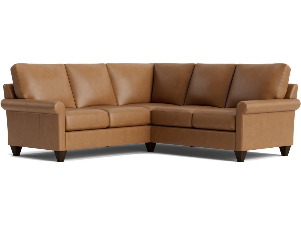 True Custom™ Leather Roll Arm L-Shaped Sectional
