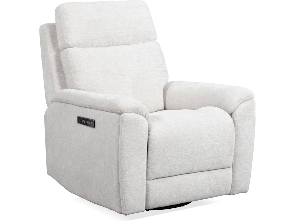 Refined Pearl Perfect Match Power Swivel Gliding Recliner with Power Headrest & Lumbar