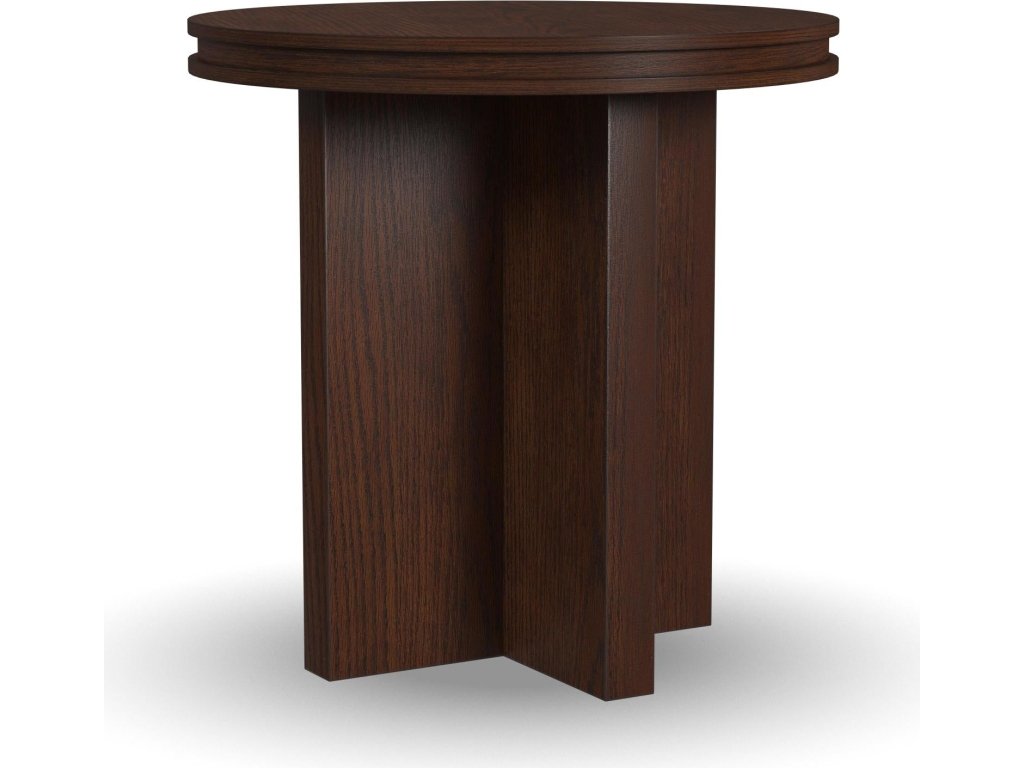Waterfall Brown Round End Table