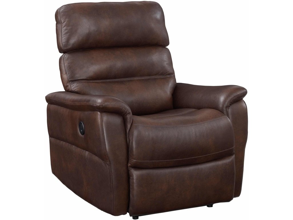 PRI Callan Leather Power Recliner w/ USB in Steamboat Drift