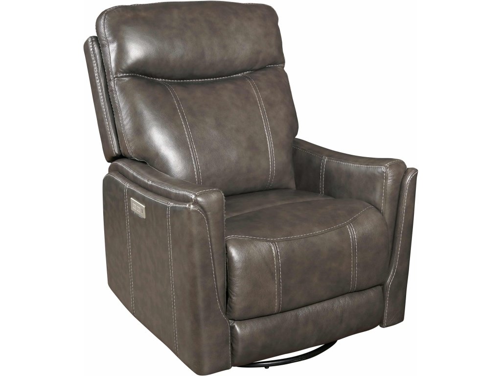 PRI Contemporary Swivel Glider Recliner in Ranier Steel