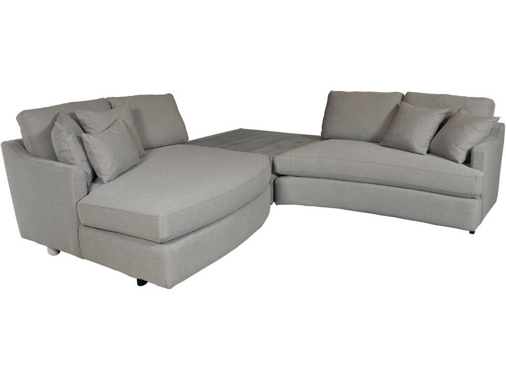 PRI Fairhope Swivel Sectional in Peaceful Grey