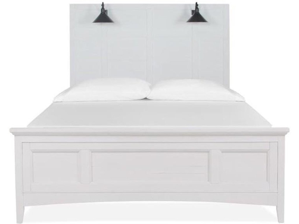 Complete Queen Lamp Panel Bed with Regular Rails