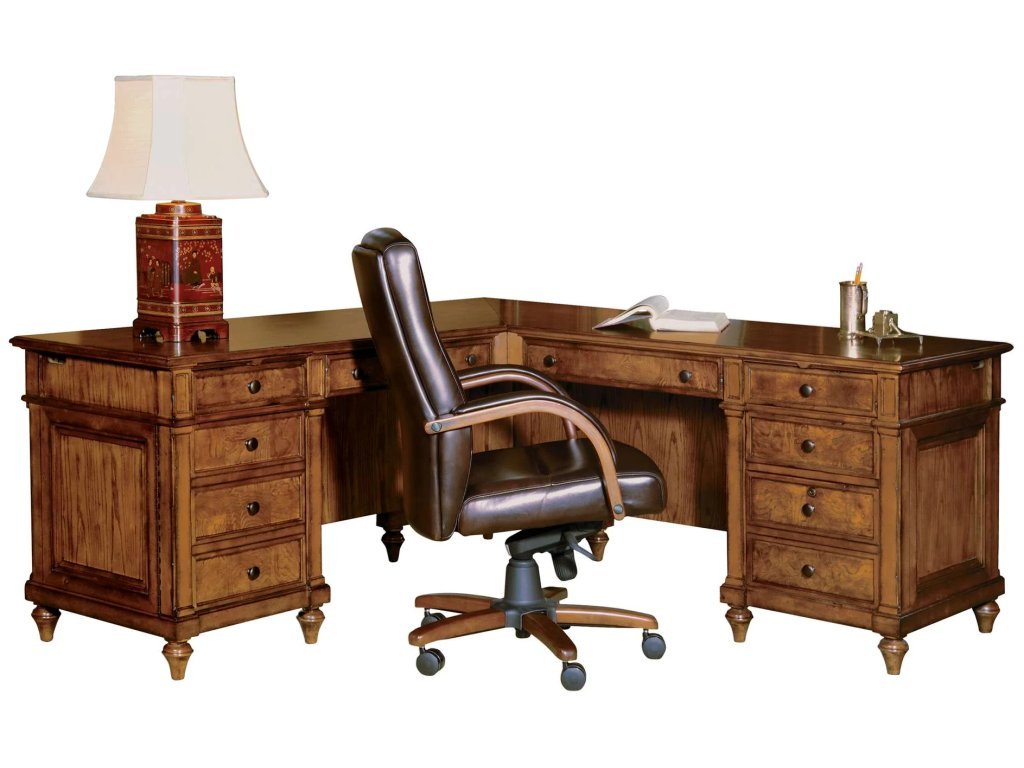 Urban Ash Burl Executive L-Desk